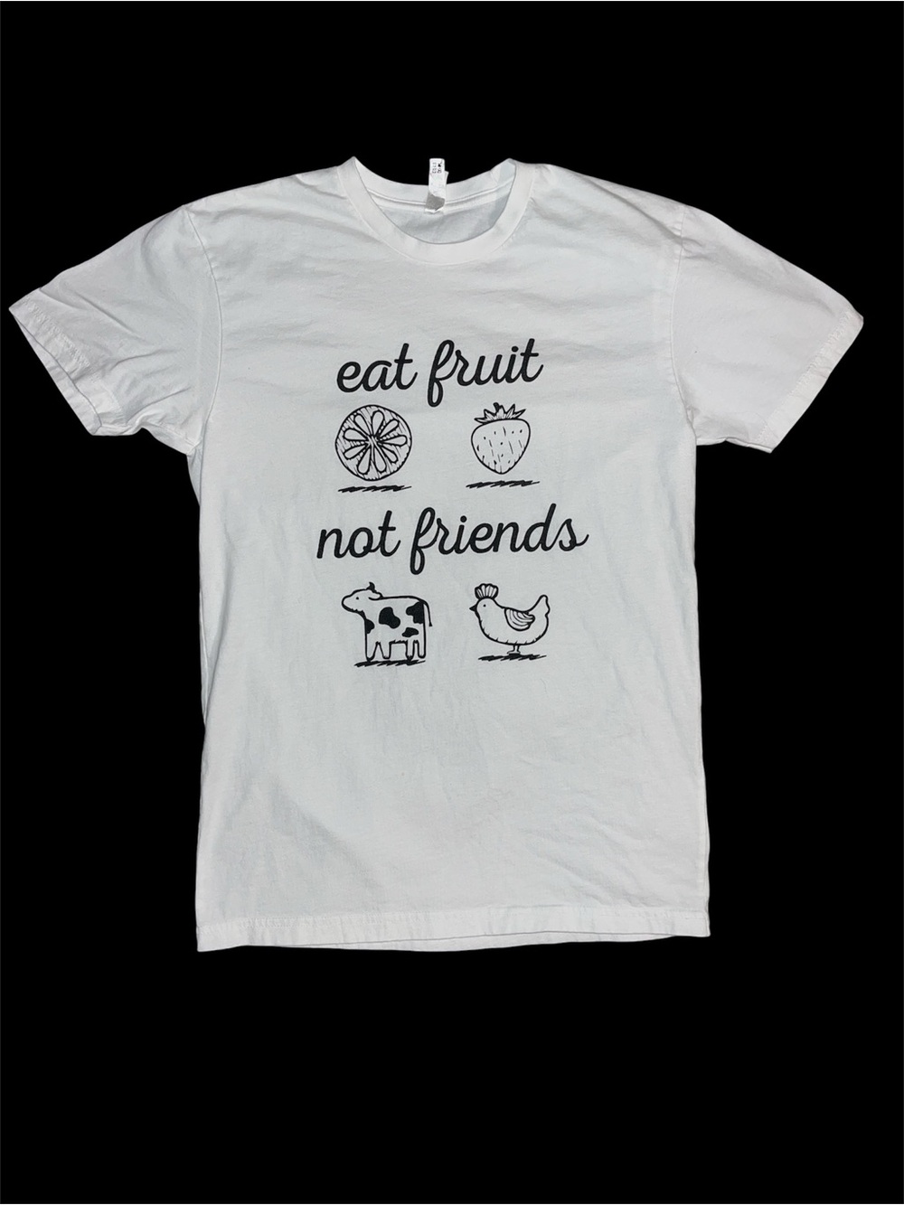 Next Level Apparel White "Eat Fruit Not Friends" Graphic Tee